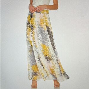 New! Diane von Furstenberg Jade SILK Skirt in Stella Fresco Rock Size M